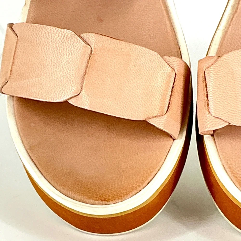 Antelope Size 40 US 9-9.5 Tan Nude Leather Chunky Platform Slide Sandal NEW $189